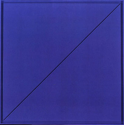 Tensión lineal, 1967. Pintura sintética y acrílico sobre madera, 100 x 100 cm.