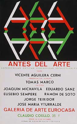 Cartel exposición Antes del Arte, Galería Eurocasa, Madrid 1968. Serigrafía