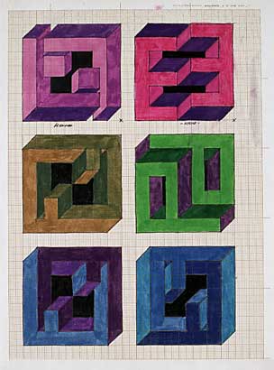 Figura imposible, boceto, 1970. Lápiz y tinta sobre papel, 34 x 24 cm