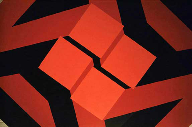 Figura imposible, detalle, 1972. Pintura sintética sobre madera, 200 x 200 cm